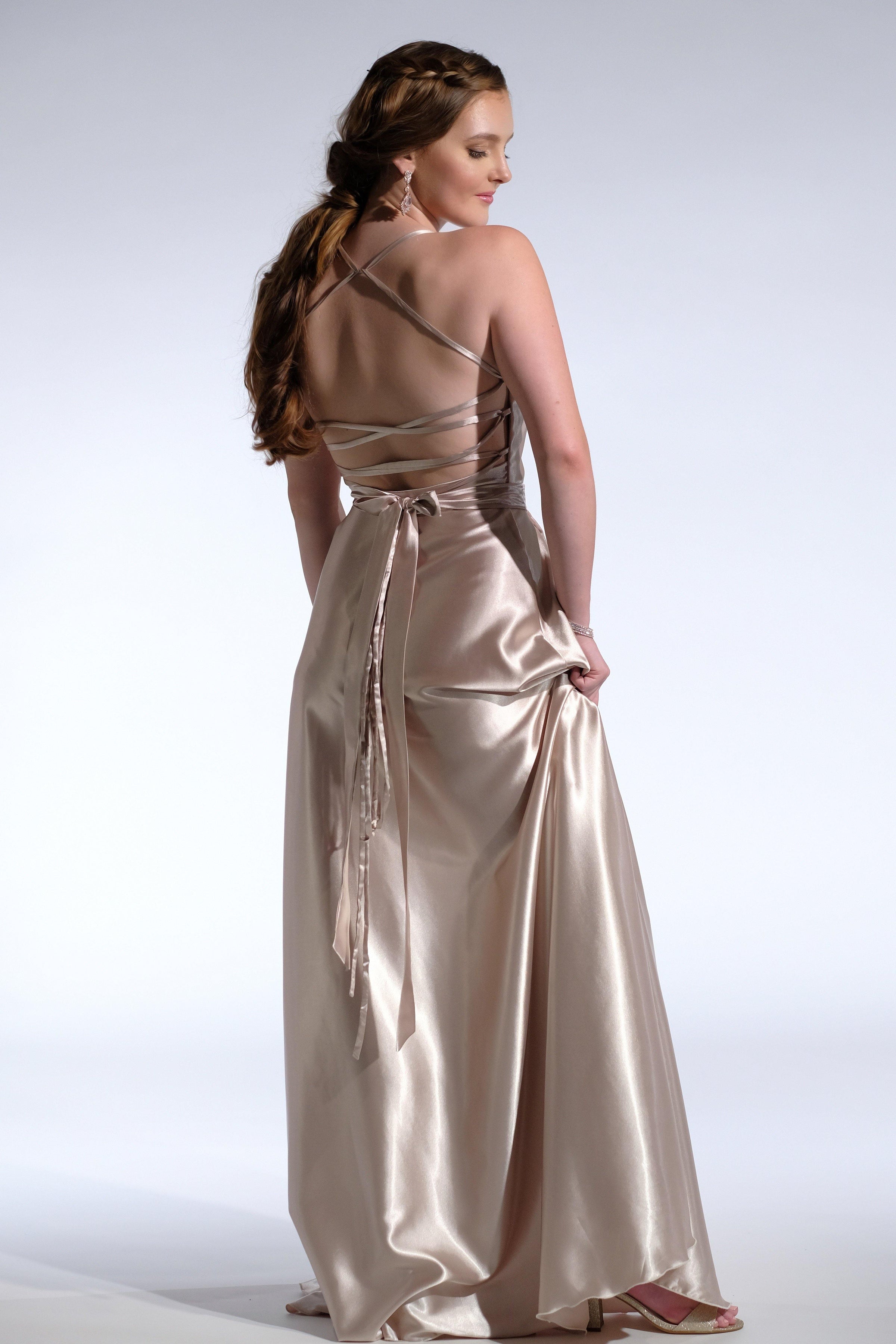 Kadie Pleated Formal Gown -Bridesmaids & Formal - bridesmaids -Champagne -formal- Melanie Jayne