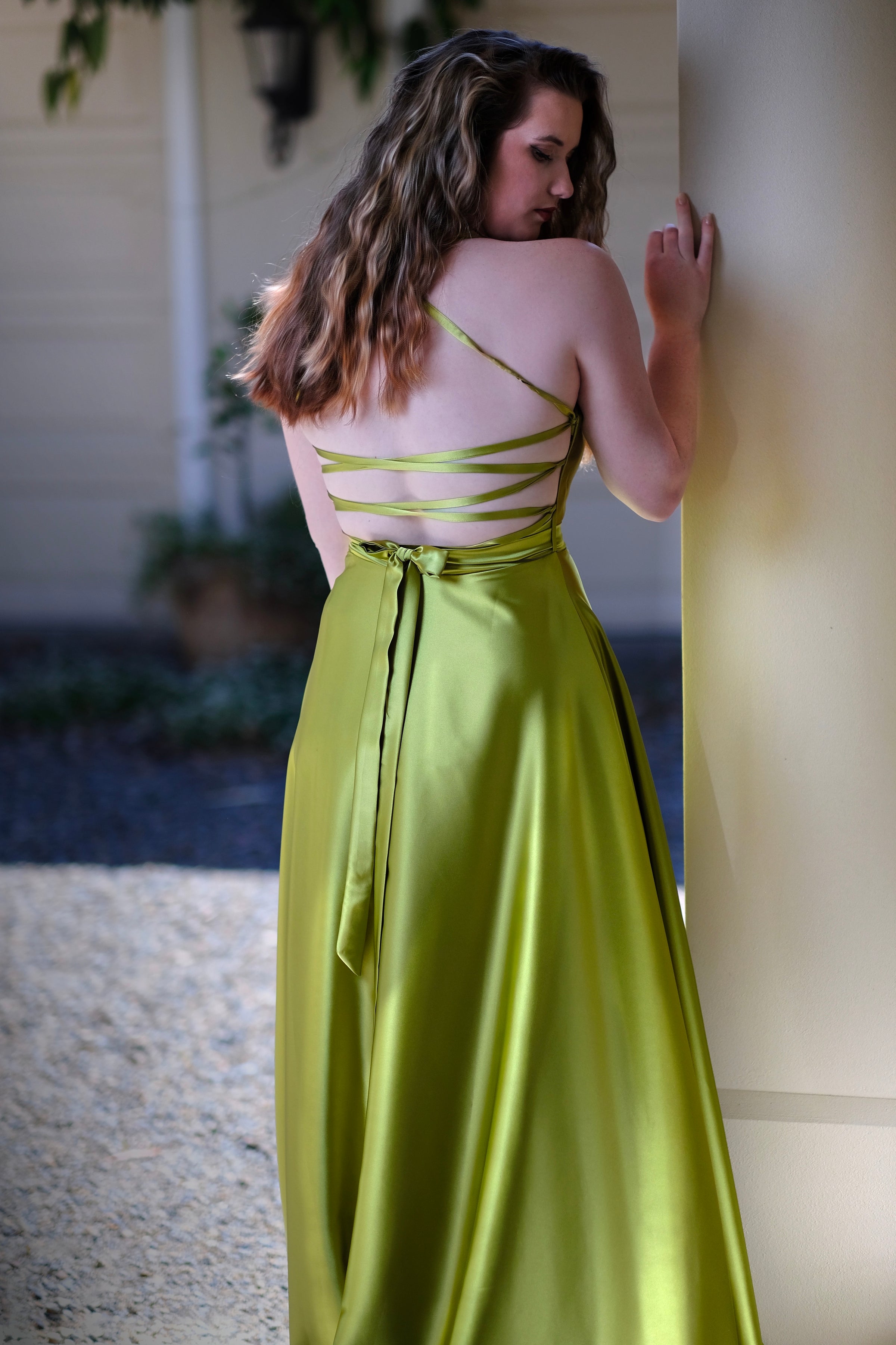 Kadie Pleated Bridesmaid Dress Chartreuse -Bridesmaids & Formal - bridesmaids -chartreuse -formal- Melanie Jayne