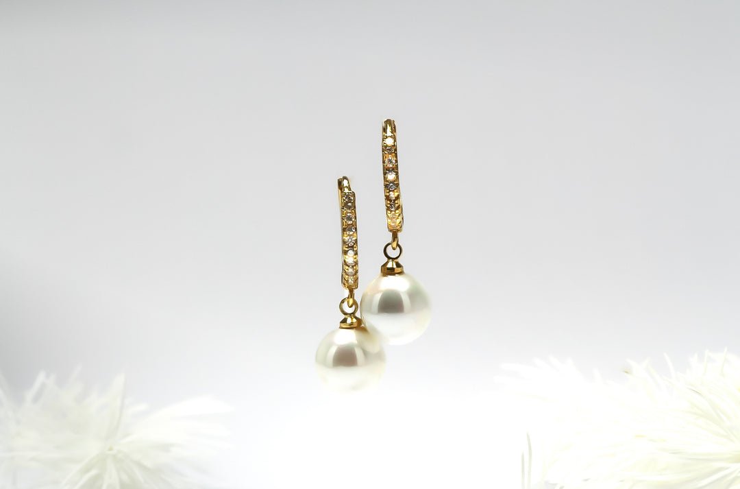 Pearl Gold Earrings -Earrings - Accessories -jewellery -- Melanie Jayne