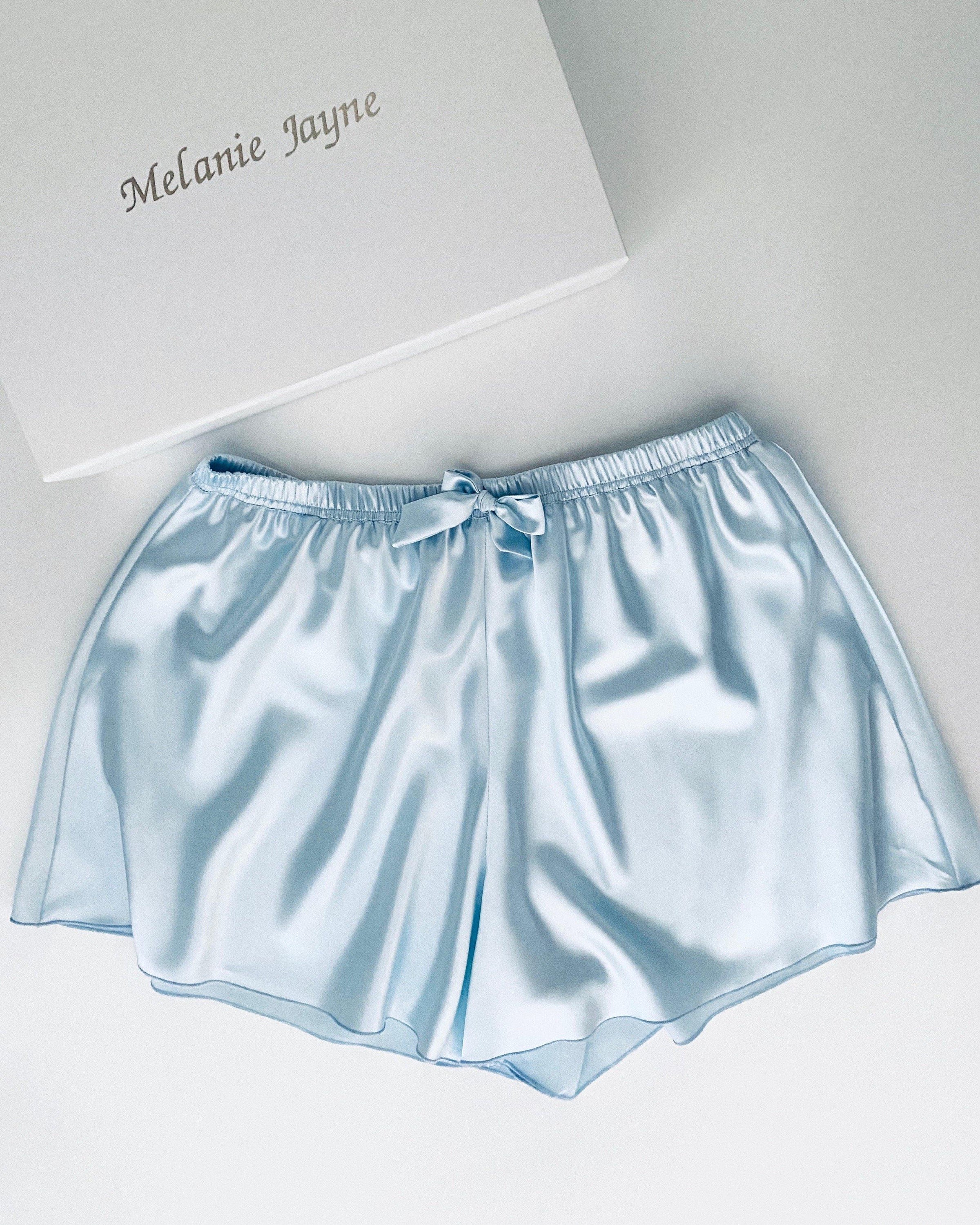 Satin Boxer Shorts -Plain Satin - boudoir -boxer -lingerie- Melanie Jayne